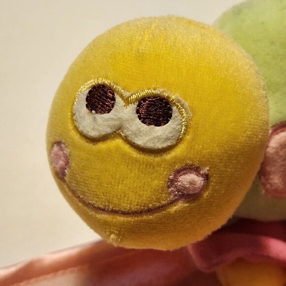 Blankets And Beyond Turtle Pink Yellow Green Polka Dot Security Lovey Nunu - Picture 2 of 8